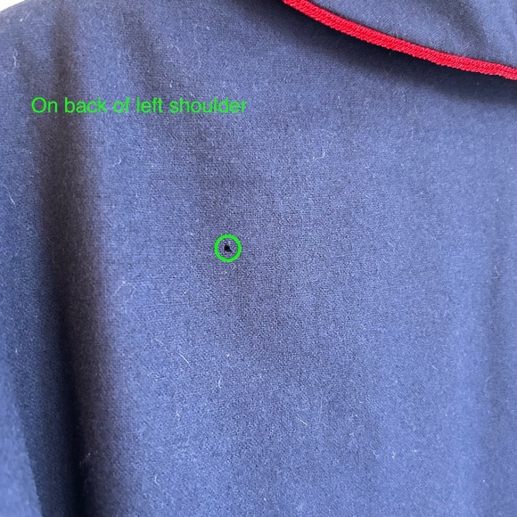 Vintage Pendleton Men's Flannel Robe - Navy with Red Trim - Small - Flaws - Picture 10 of 16